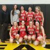 The Miller girls beat Pleasant Hope to end an undefeated Southwest Conference championship. It is the Lady Cardinal’s first conference basketball title since now coach Hannah Wilkerson was a senior. Pictured above are (back row) assistant coach Jamie LaSalle, Ashten Kingsle, Bethany Gulick, Kaylee Helton and Jessica Epps; (front row) Kenzie Lewis, Claudia Hadlock, Shaelyn Clark and Payten Richardson. (Submitted photo)