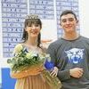 Greenfield Basketball Homecoming Queen Alyssa Kelty with escort Seth Trask.