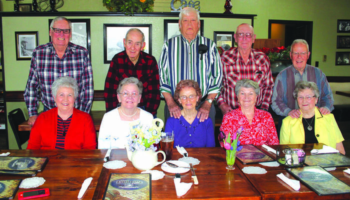 Left to right: Larry and Carol Witt, June 6, 1958; Jack and Lorene Freeze, May 24, 1958; Jerry and June Beach, April 26, 1958; Larry and Vera Beach, May 30, 1958; and Jim and Judith Myers, February 8, 1958.